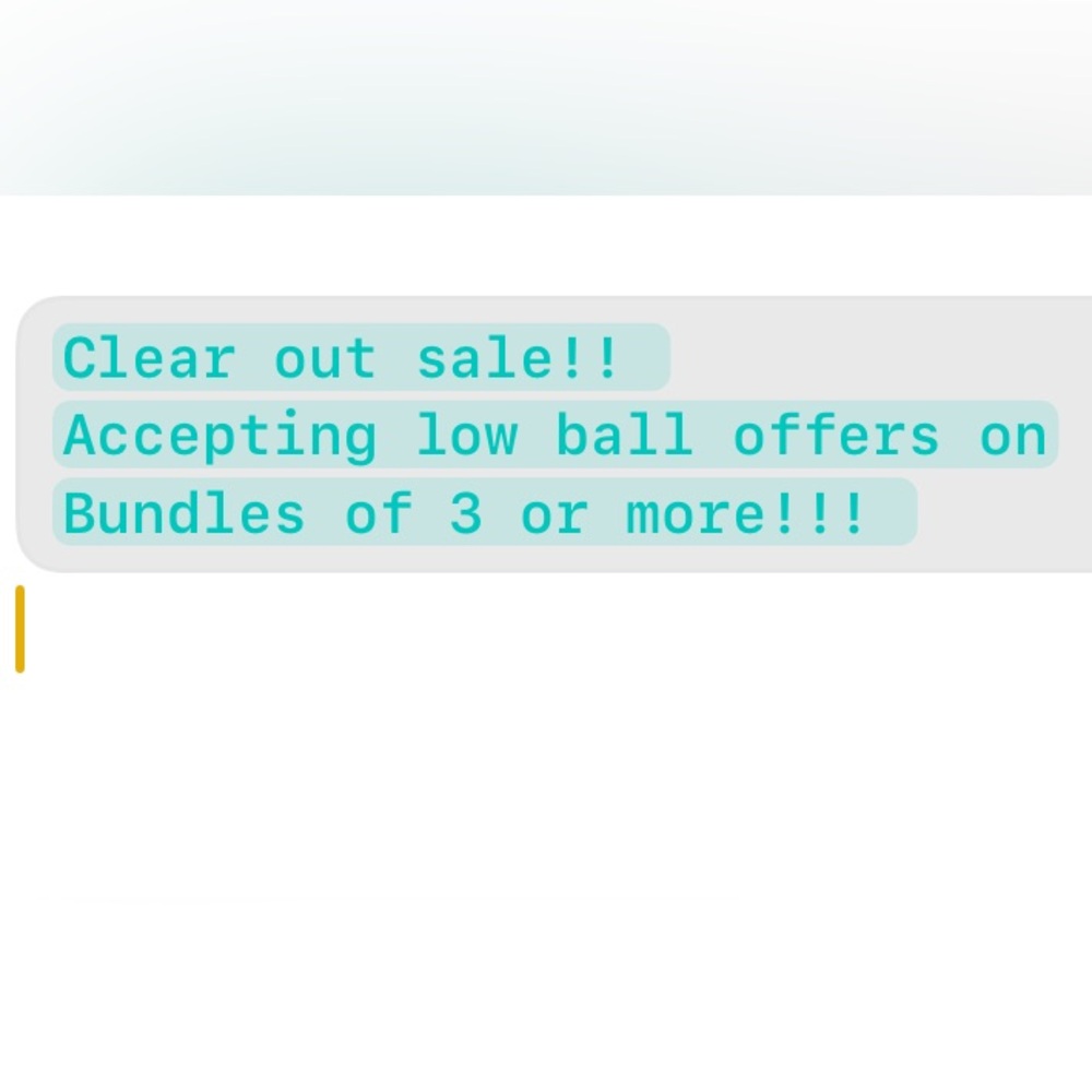 Clear out sale!! Accepting low ball offers on 3 or more bundle items!!!
